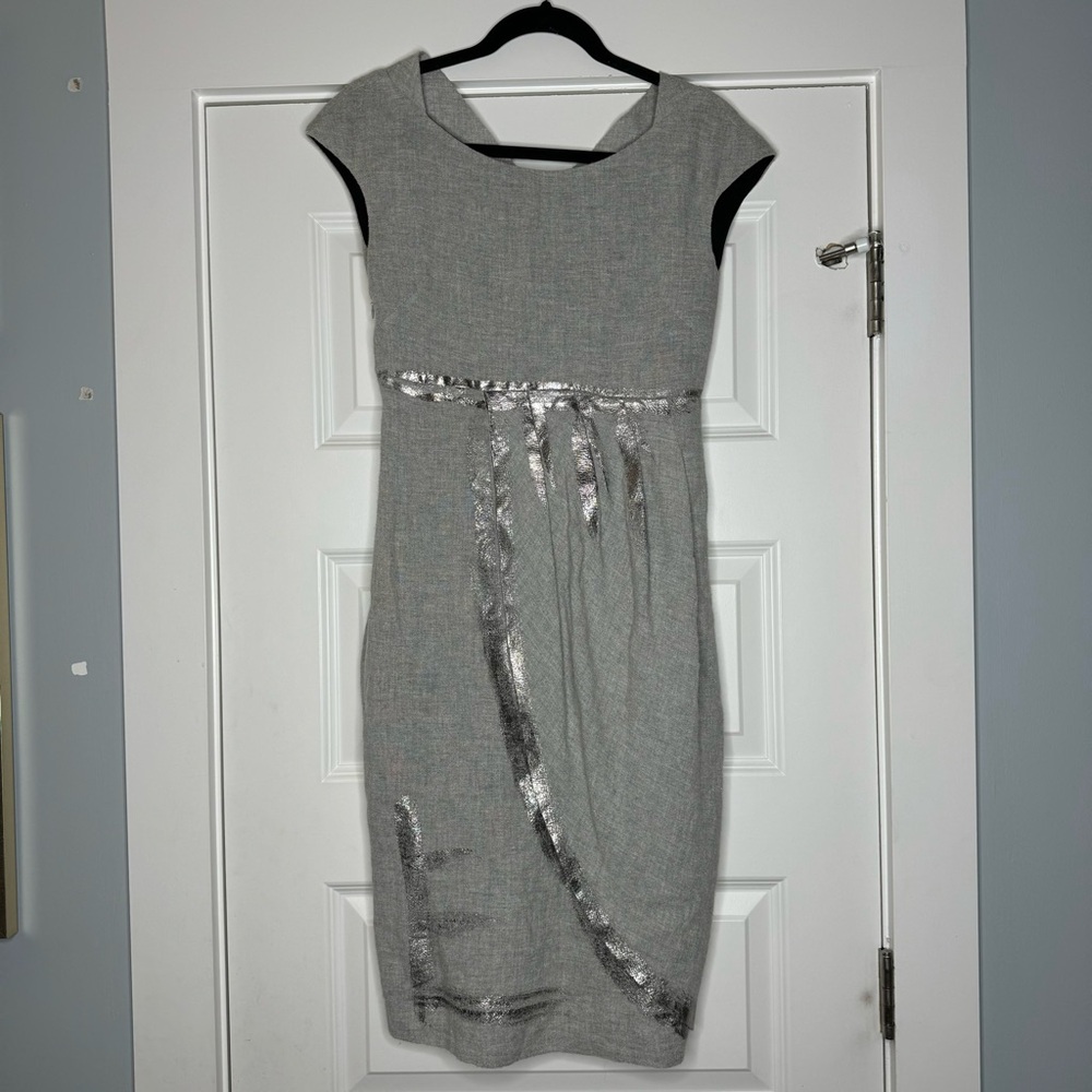 Elisa Cavaletti Sono Italiano Soft Gray Petal Dress Size XS